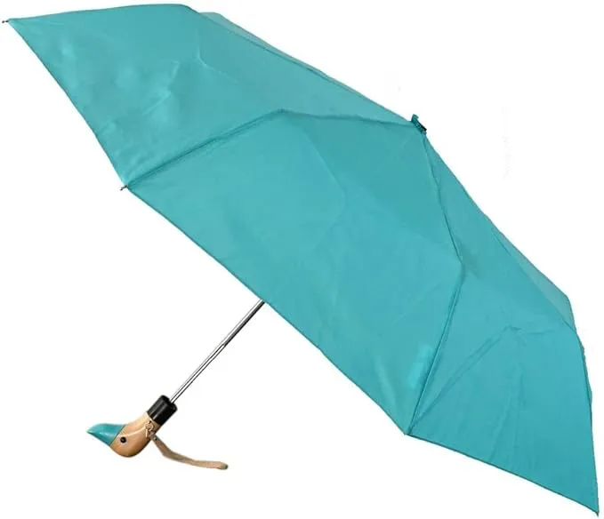 totes Auto Open Neverwet Wooden Duck Handle Umbrella