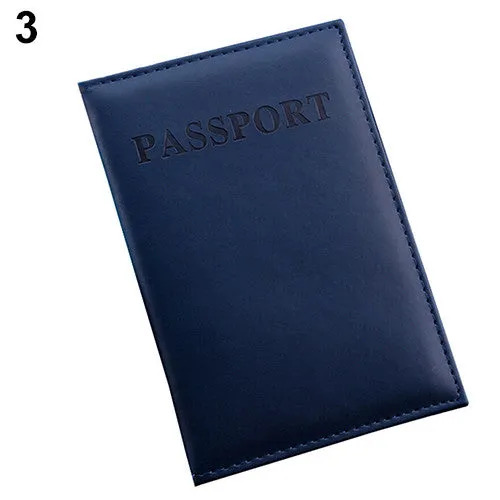 Travel Passport ID Card Cover Holder Case Faux Leather Protector Skin Organizer 922D