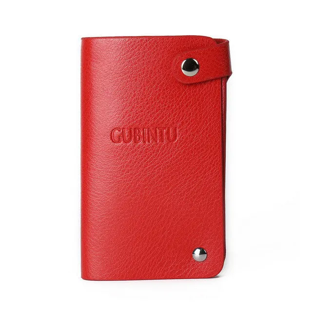 Unisex Slim ID Credit Card Holder PU Leather Business Name Credit ID Card Holder Pocket Case Rotatable Wallet For Men Women