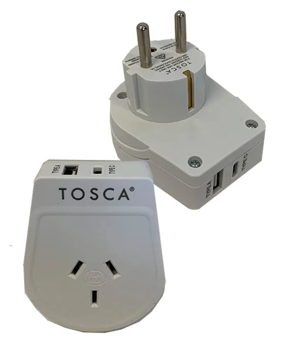 USB A C & Power Adaptor for Europe