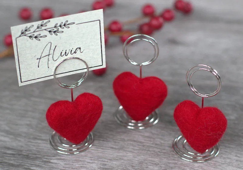 Valentine's Day Heart Place Card Holders