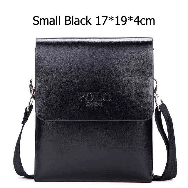 VICUNA POLO Hot Sell Brand Solid Double Pocket Soft Leather Men Messenger Bag Small 2 Layer Mens Travel Bag Mens Bag For Phone