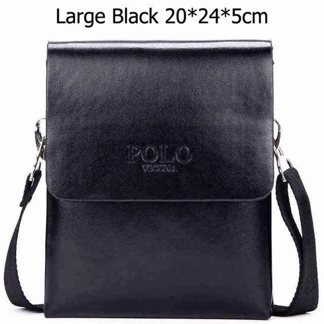 VICUNA POLO Hot Sell Brand Solid Double Pocket Soft Leather Men Messenger Bag Small 2 Layer Mens Travel Bag Mens Bag For Phone