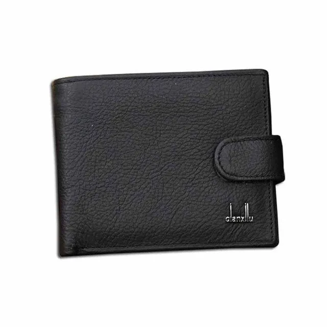 wallet men 100% genuine leather wallets men  real leather purse with coin pocket trifold wallet male clutch purse zipper TOP !