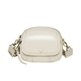 White Stitch Saddle Shoulder Bag