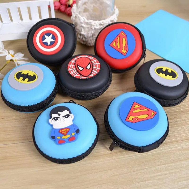 Women Silicone Coin Purse Cartoon Superman Spiderman Round Headset Bag Samll Change Purse Wallet Pouch Bag For Kids Girl Gift