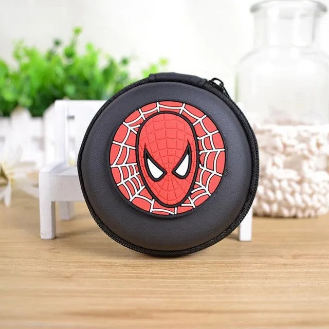 Women Silicone Coin Purse Cartoon Superman Spiderman Round Headset Bag Samll Change Purse Wallet Pouch Bag For Kids Girl Gift