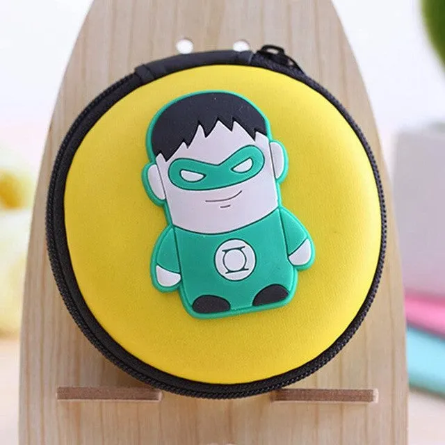 Women Silicone Coin Purse Cartoon Superman Spiderman Round Headset Bag Samll Change Purse Wallet Pouch Bag For Kids Girl Gift