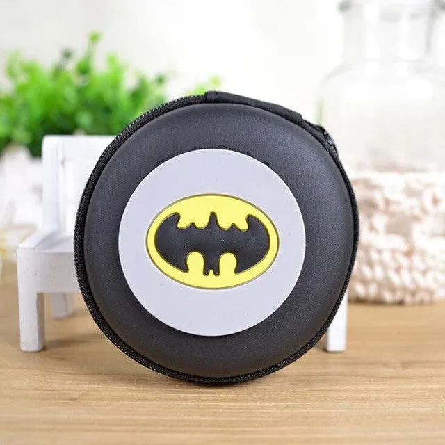 Women Silicone Coin Purse Cartoon Superman Spiderman Round Headset Bag Samll Change Purse Wallet Pouch Bag For Kids Girl Gift