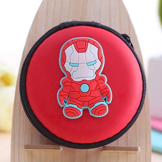 Women Silicone Coin Purse Cartoon Superman Spiderman Round Headset Bag Samll Change Purse Wallet Pouch Bag For Kids Girl Gift