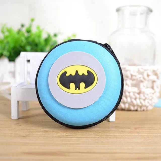 Women Silicone Coin Purse Cartoon Superman Spiderman Round Headset Bag Samll Change Purse Wallet Pouch Bag For Kids Girl Gift